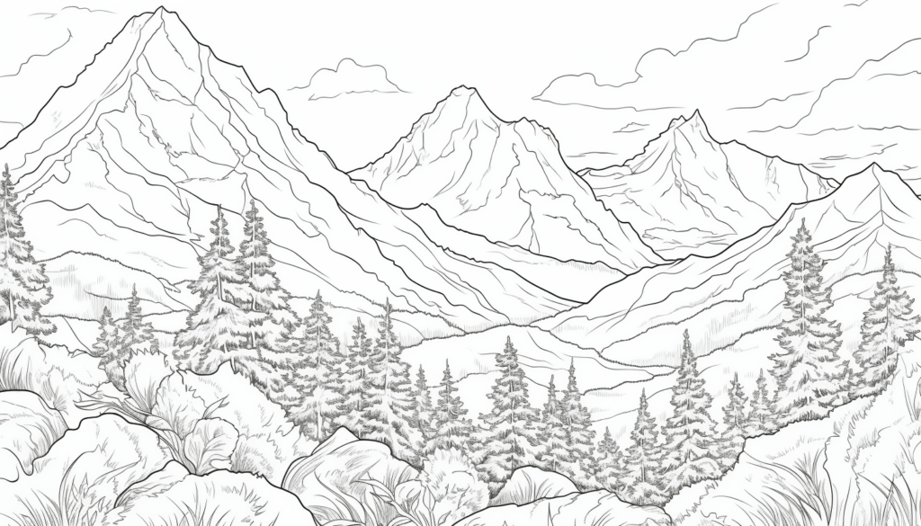 Free mountain coloring pages