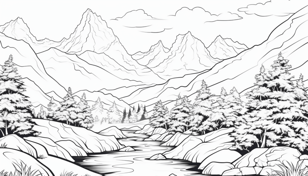 Printable Mountain Coloring Sheets for Adults