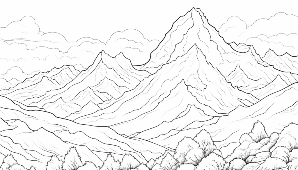 Mountains Coloring Pages