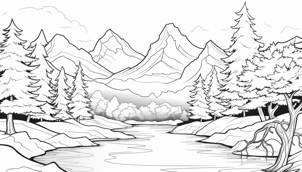 Printable Coloring Pages Easy Coloring Sheets for Kids Printable Mountain Coloring Pages