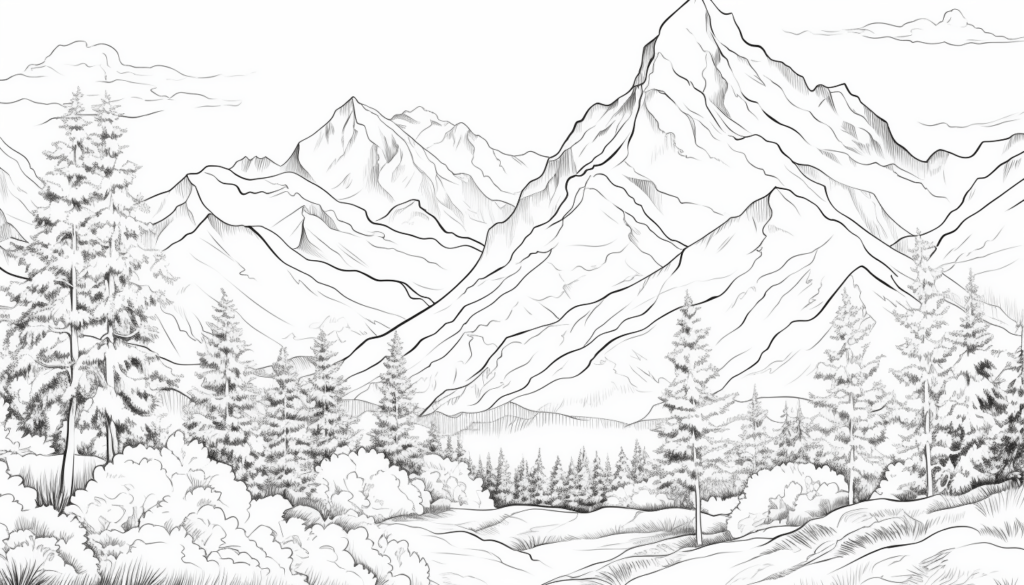 Free mountain coloring pages