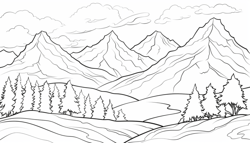 Printable Coloring Pages Easy Coloring Sheets for Kids Printable Mountain Coloring Pages
