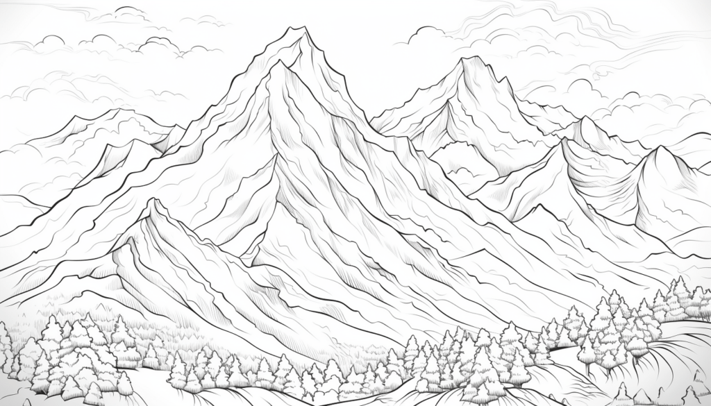 Printable Mountain Coloring Sheets for Adults