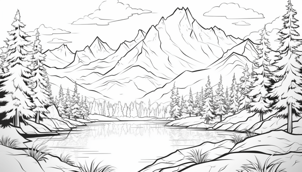 Printable Coloring Pages Easy Coloring Sheets for Kids Printable Mountain Coloring Pages