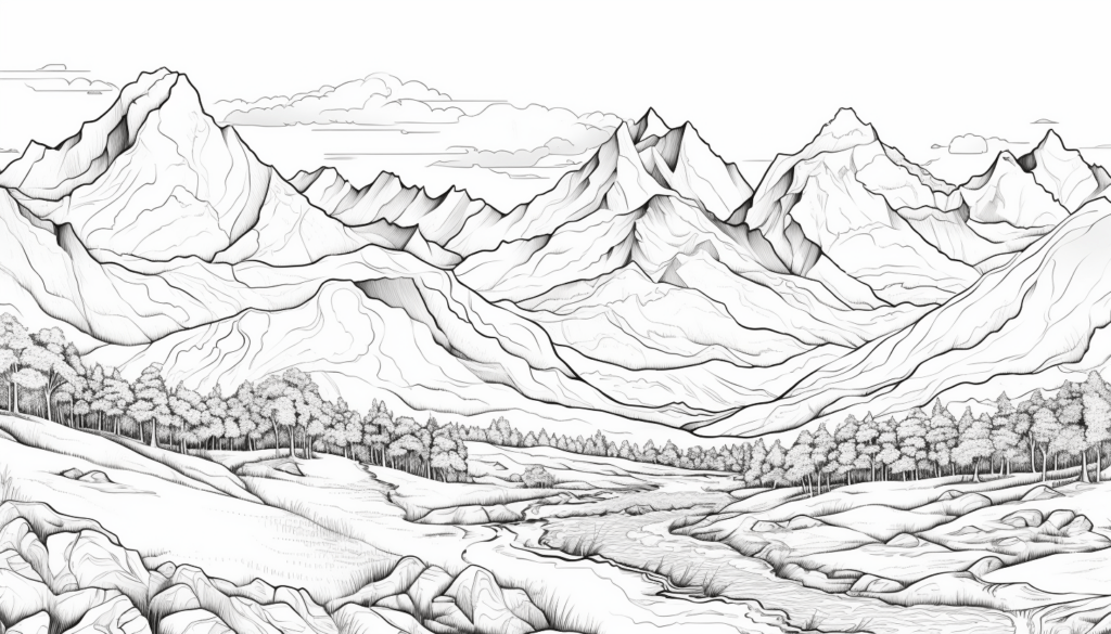 Colorado Rocky Mountain Coloring Page