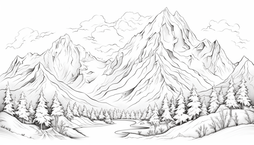 Printable Mountain Coloring Sheets for Adults
