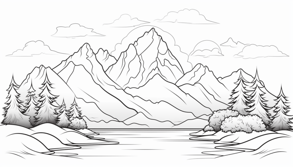 Mountains Coloring Pages