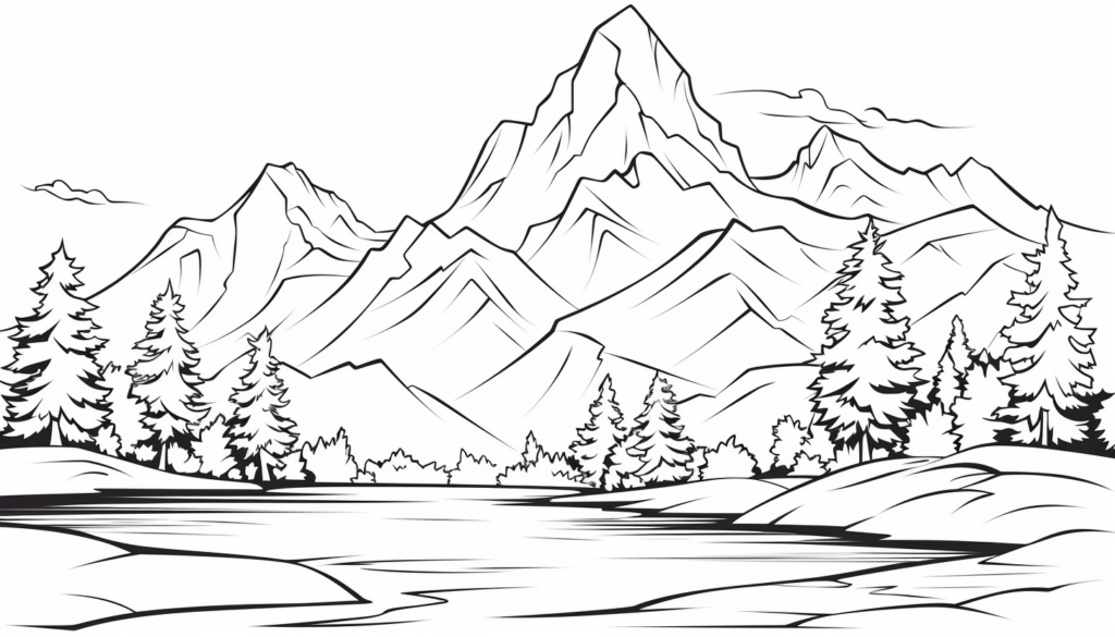 Printable Coloring Pages Easy Coloring Sheets for Kids Printable Mountain Coloring Pages