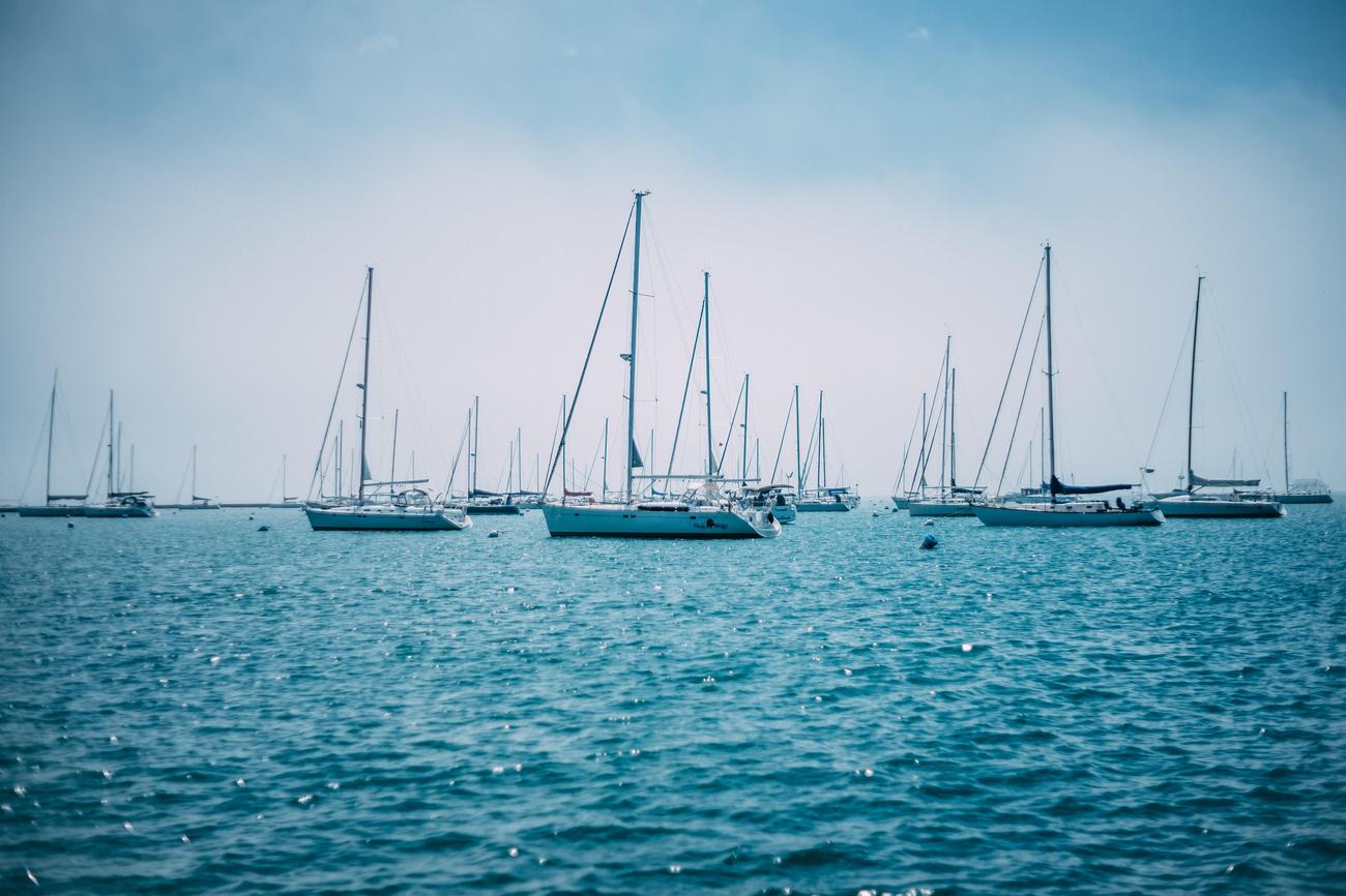 racing sailboats