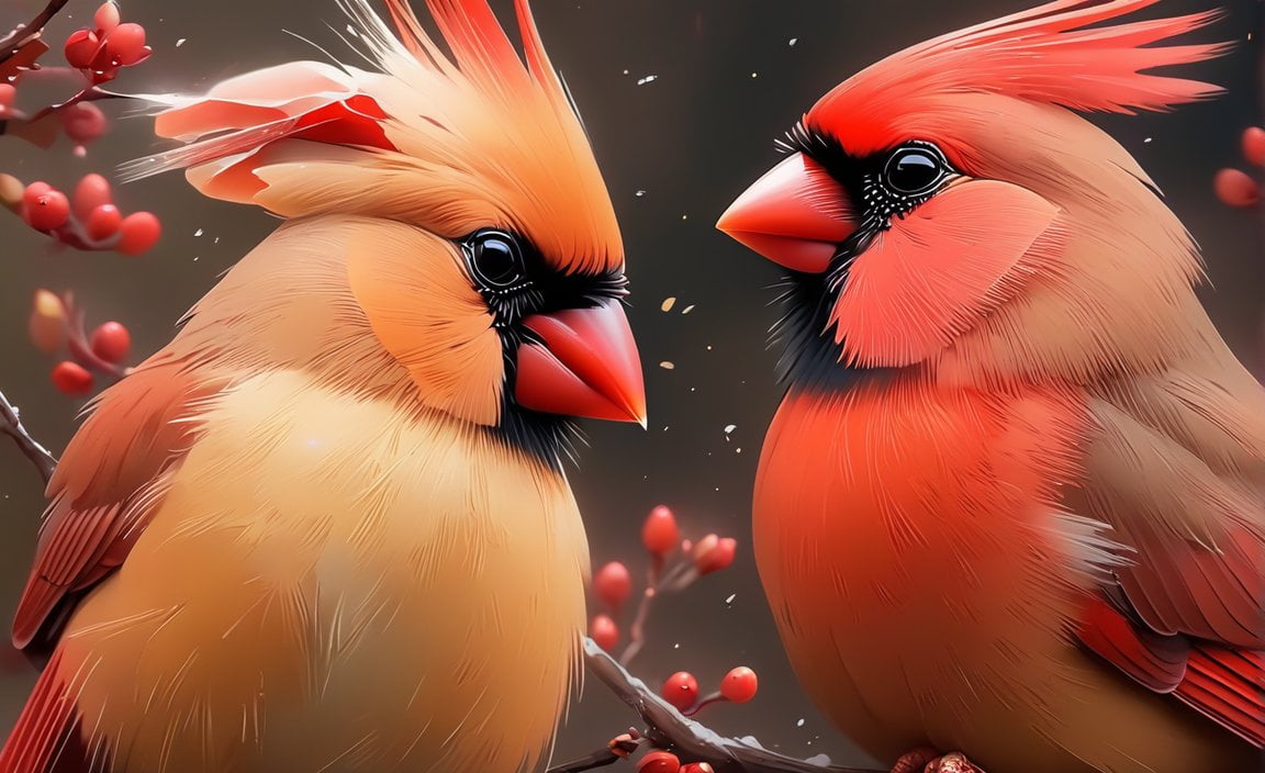 Difference between male and female cardinals 1