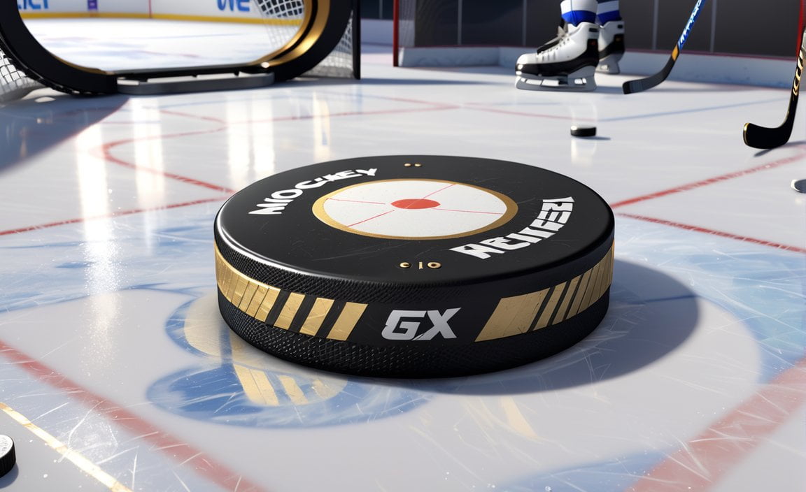What was the first hockey puck made of