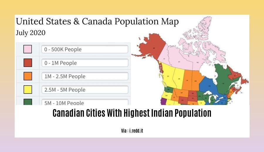 Canadian cities with highest Indian population