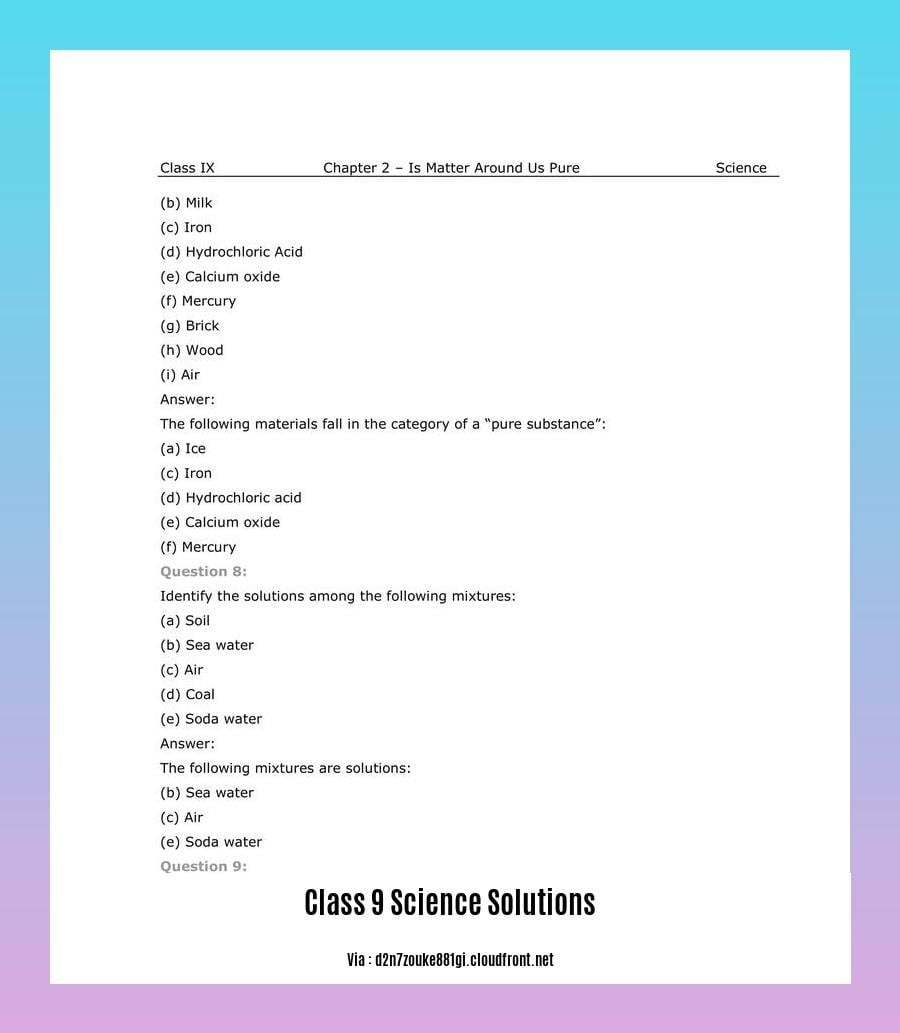 Class 9 science solutions Assamese medium