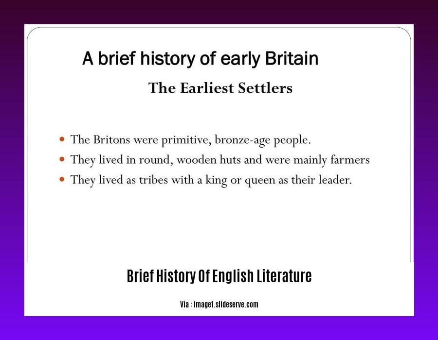 brief history of english literature