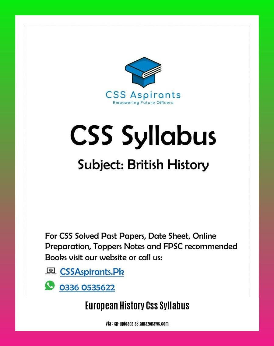 european history css syllabus