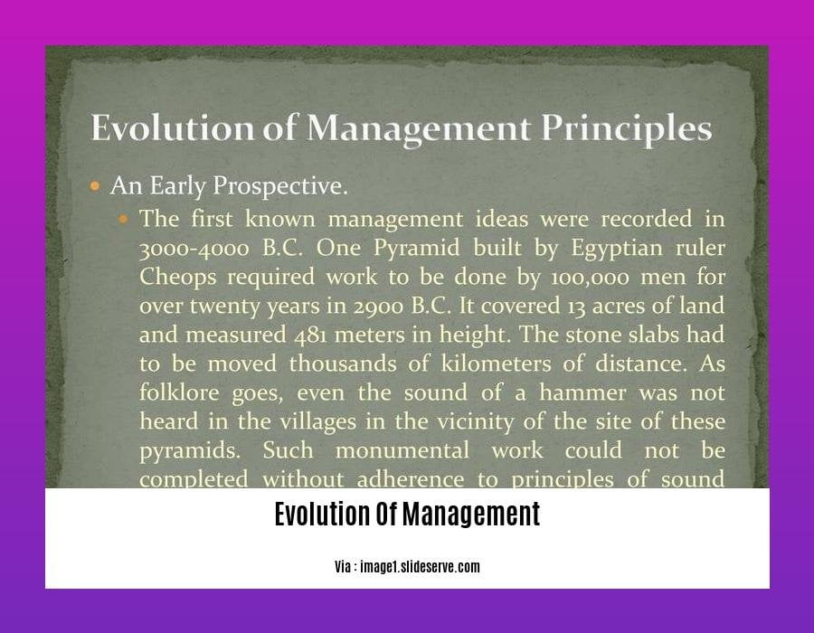 explain the evolution of management
