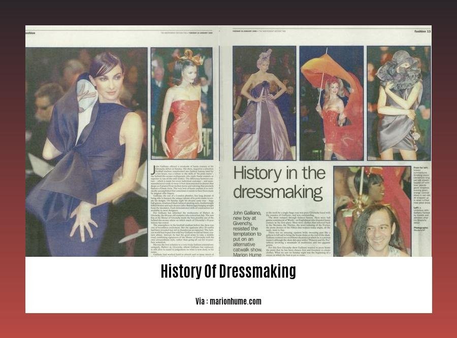 history of dressmaking