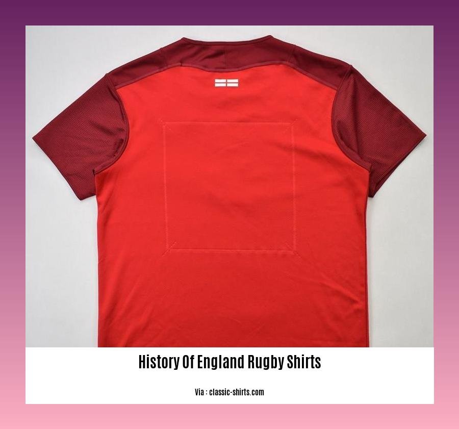 history of england rugby shirts