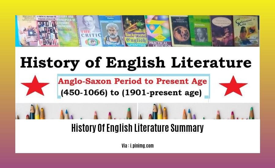 history of english literature summary