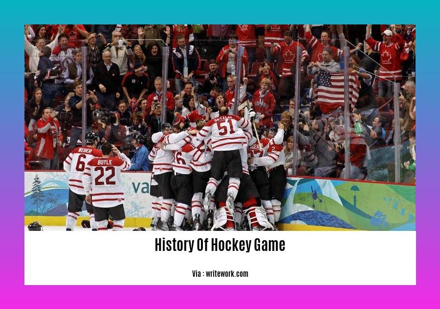 history of hockey game