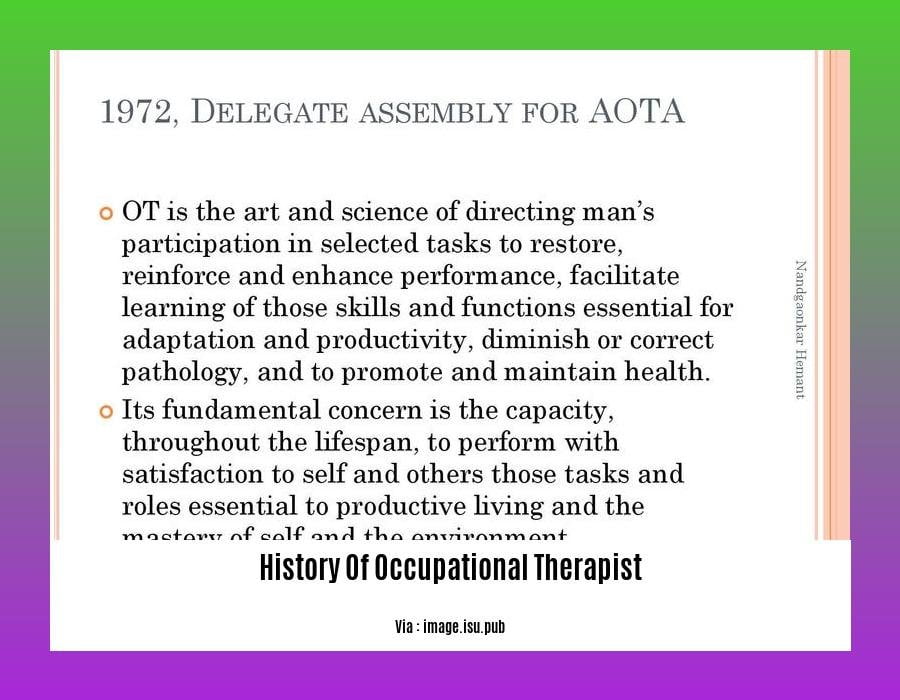 history of occupational therapist