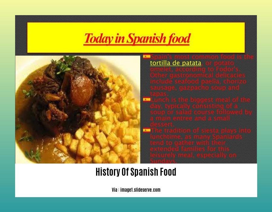 history of spanish food