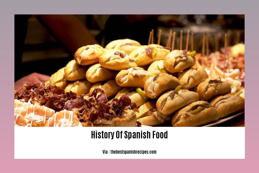 history of spanish food