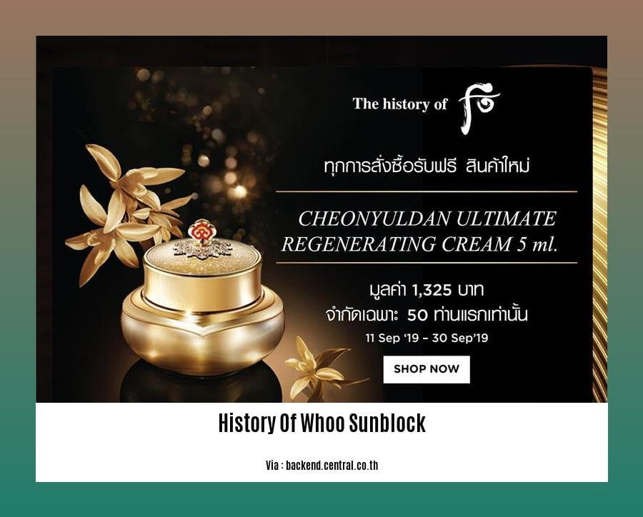 history of whoo sunblock