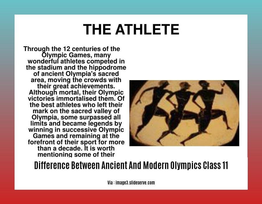 difference between ancient and modern olympics class 11