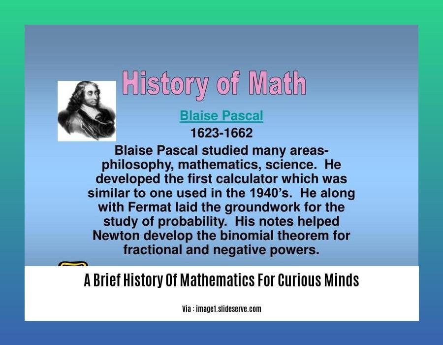 A Brief History Of Mathematics For Curious Minds