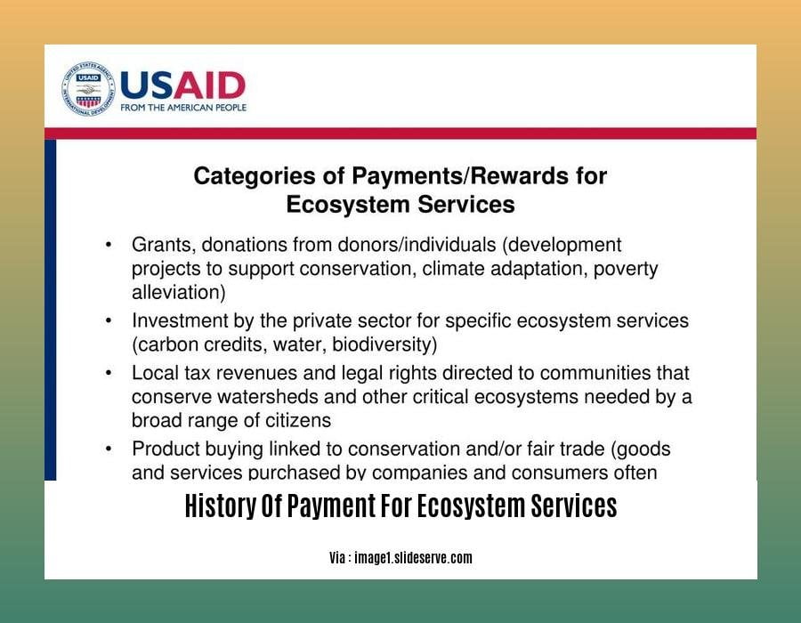 History Of Payment For Ecosystem Services