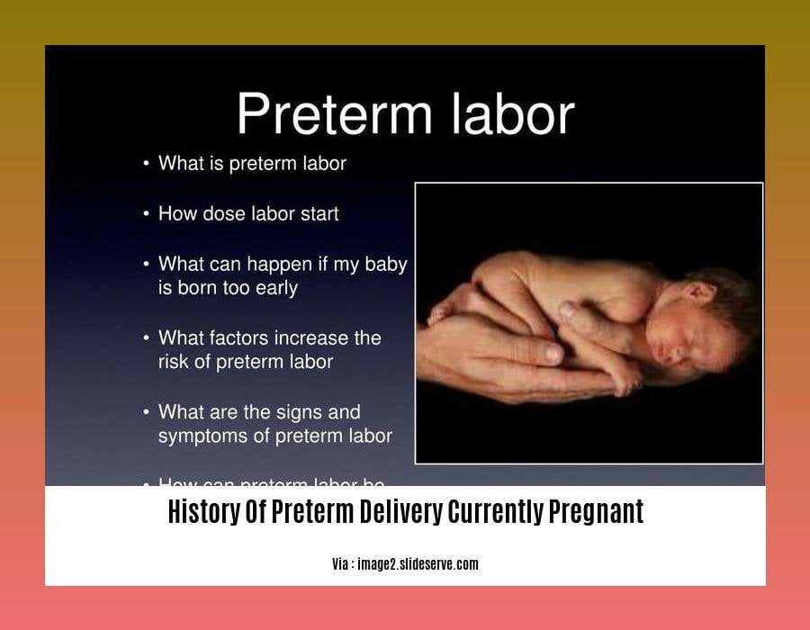 History Of Preterm Delivery Currently Pregnant