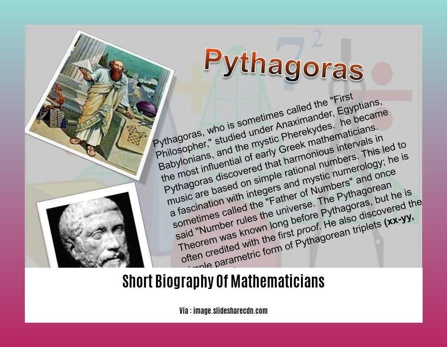 Short Biography Of Mathematicians