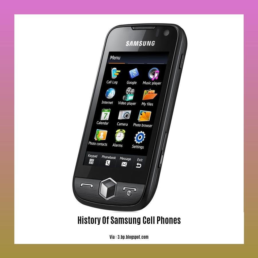 history of samsung cell phones