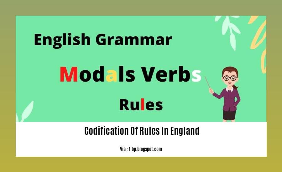  codification of rules in England