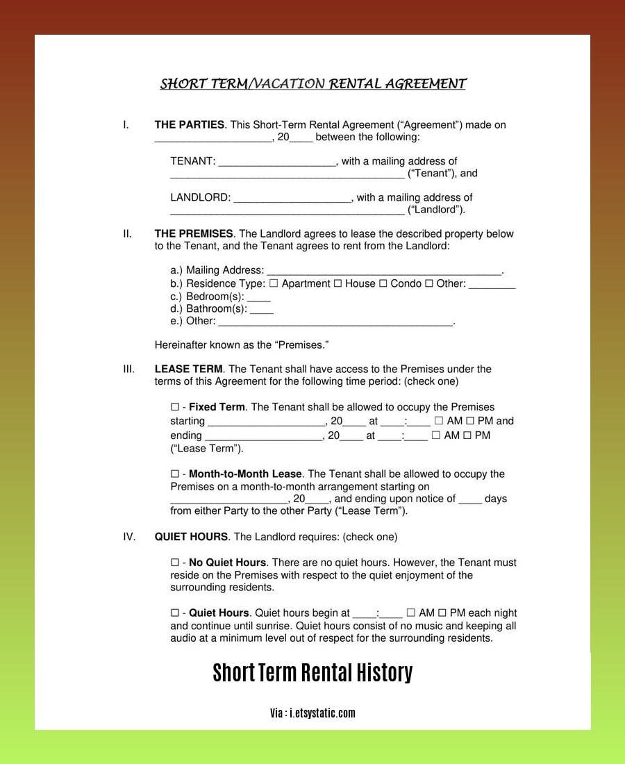 short term rental history