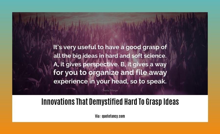 innovations that demystified hard to grasp ideas