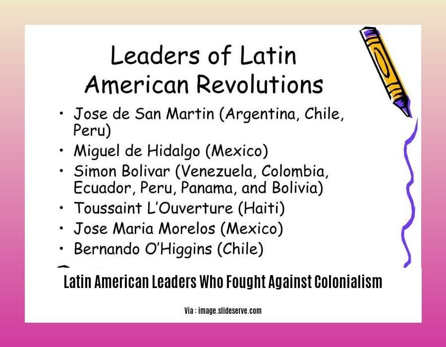 latin american leaders who fought against colonialism