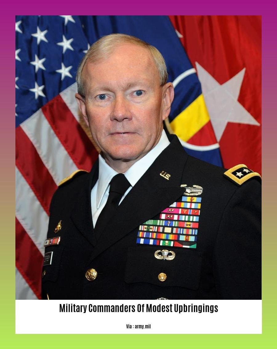 military commanders of modest upbringings