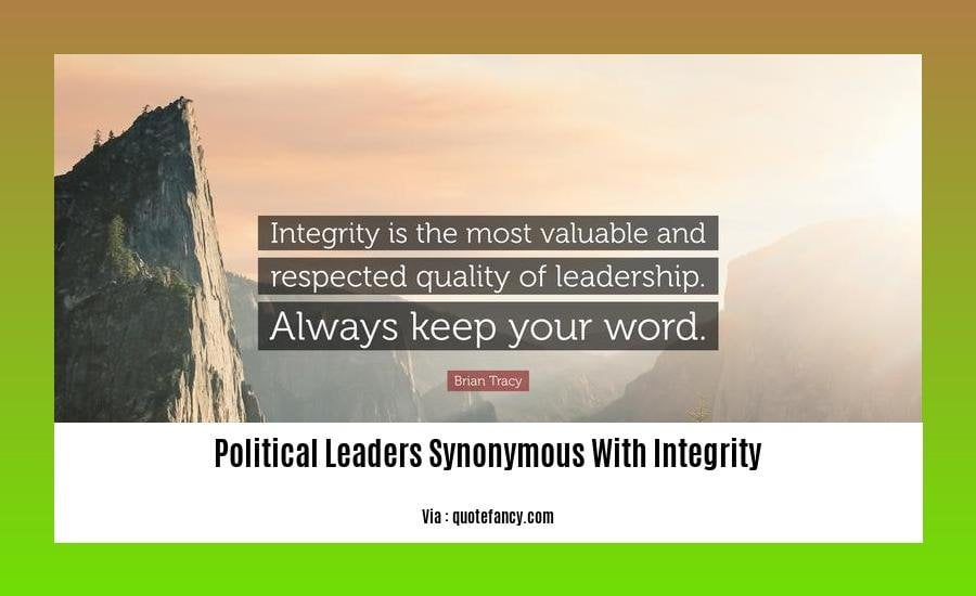 political leaders synonymous with integrity