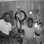 Jackie Robinson with His Son at Home