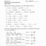 Balancing Chemical Equations Worksheet 1 Answers