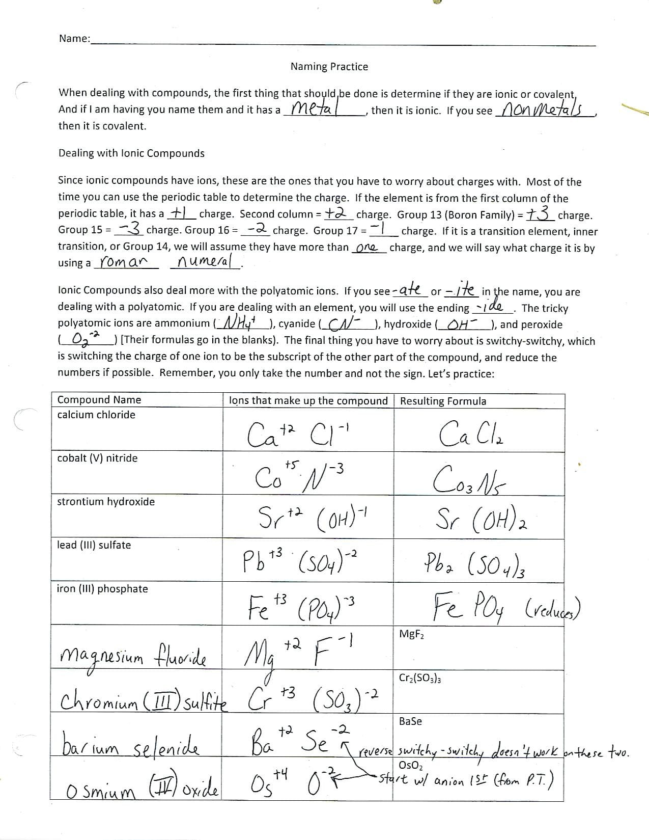 GCSE IGCSE Ionic Bonding Worksheets Printable Exercises With Answers