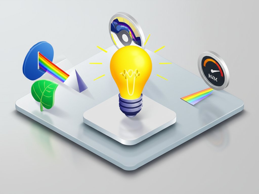Five fun facts about light are presented in an infographic format.