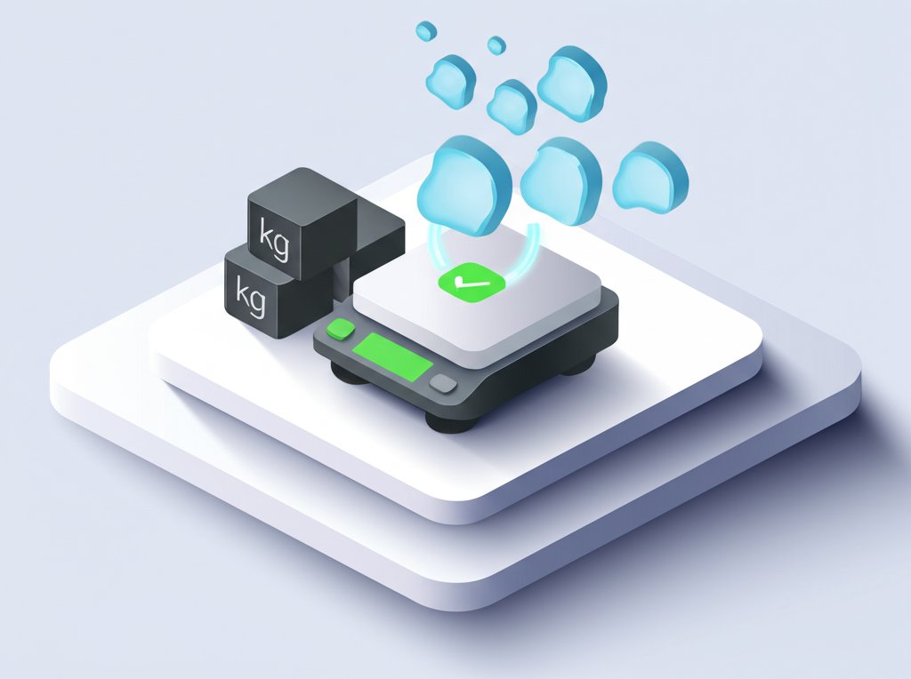 Weight conversion: A scale displays 67.7 kg, equivalent to approximately 149.25 pounds (lbs).