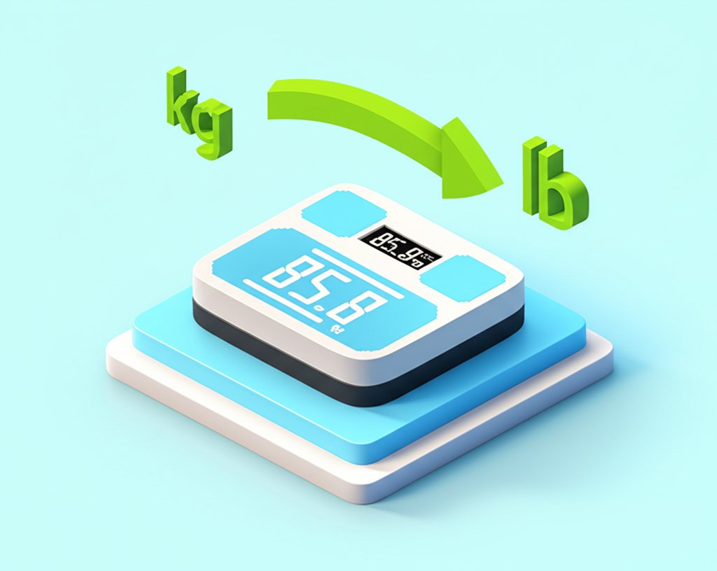 An illustration showing 85.8 kilograms converted to approximately 189.16 pounds on a weight scale.