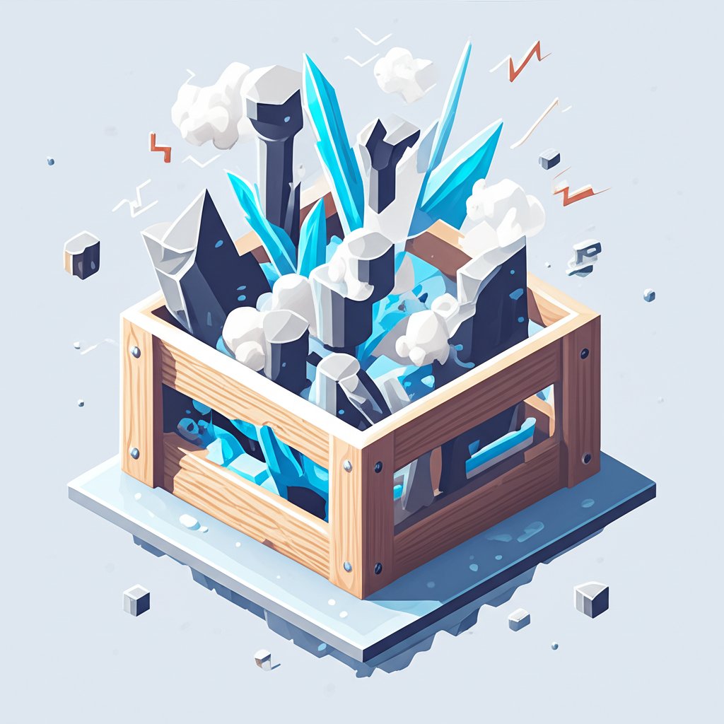 Cacophonous crate, a non-living element, emits jarring sounds in a harsh-toned environment.