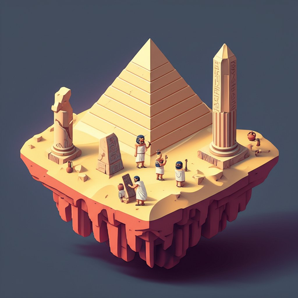 Ancient ruins with massive stone pillars, hinting at a powerful, lost civilization.