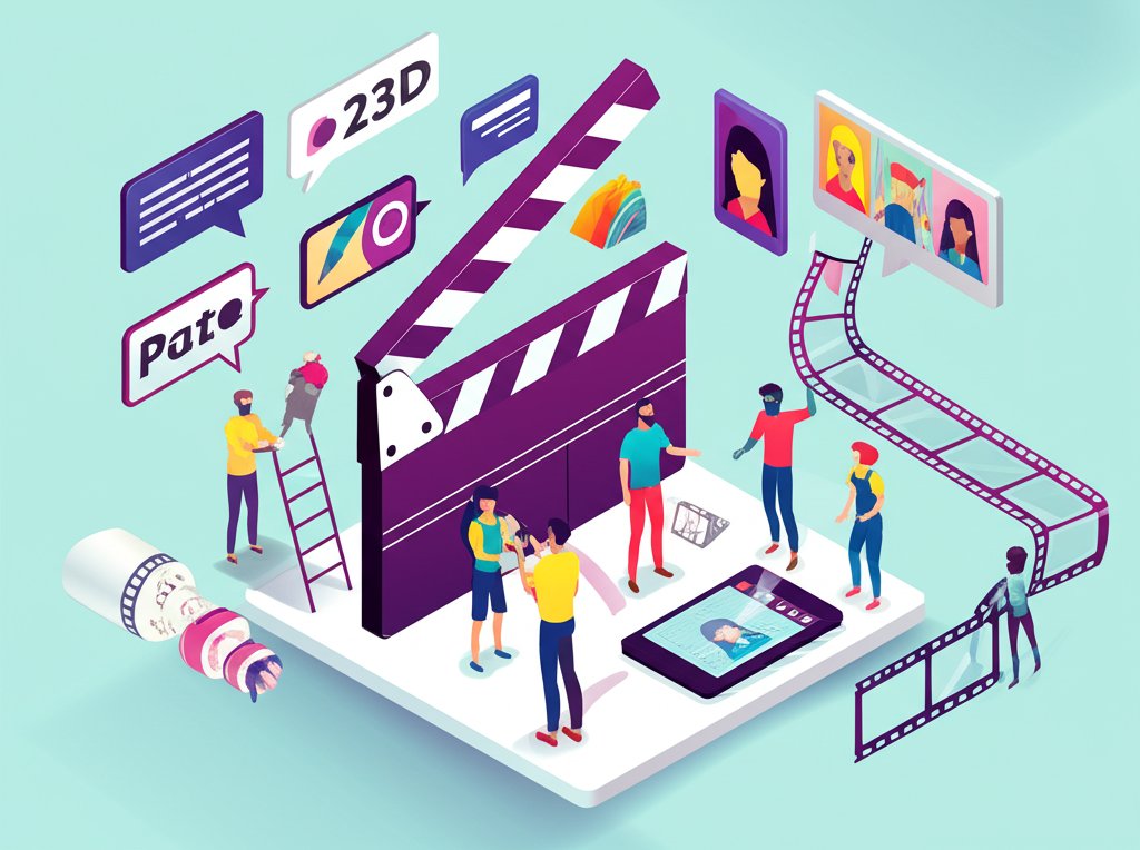 A diverse group collaborates on animation projects, showcasing various career paths in the field.