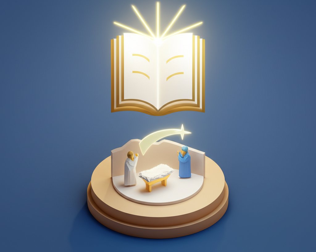 Mary holds baby Jesus, symbolizing the start of the New Testament in Christian faith.